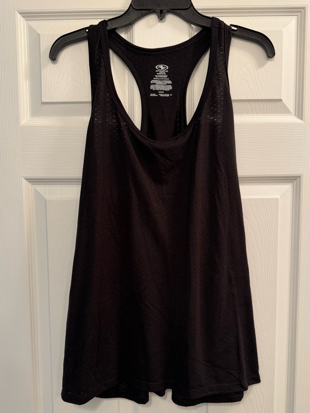 Athletic Works Black Racerback Tank with Perforated Shoulders